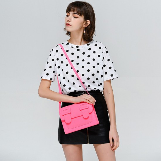 Merimies Plain Pretty Fluorescence Pink Bag