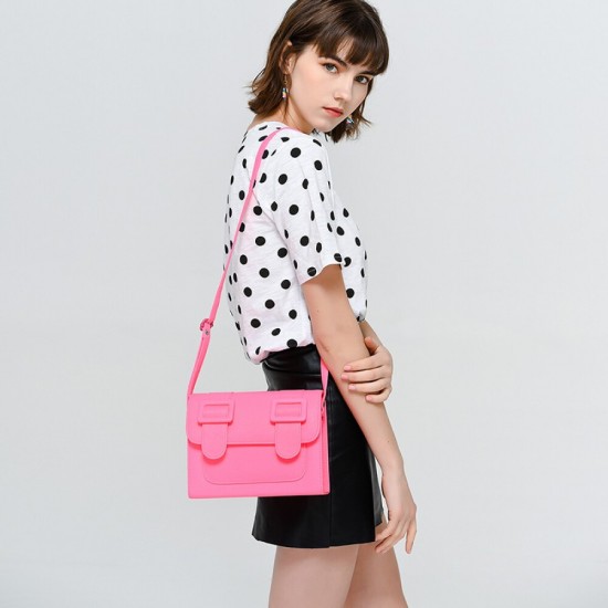 Merimies Plain Pretty Fluorescence Pink Bag