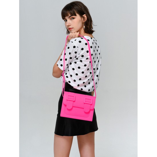 Merimies Plain Pretty Fluorescence Pink Bag